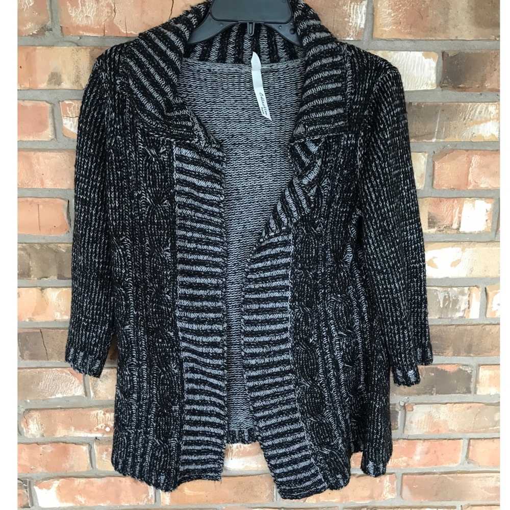 NY Collection Petite Women’s Open Front Black Cardigan Large Petite